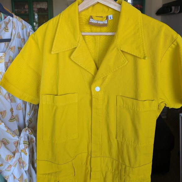 NEW Big Bud Press Short-Sleeve Jumpsuit in Golden Yellow - Picture 2 of 2